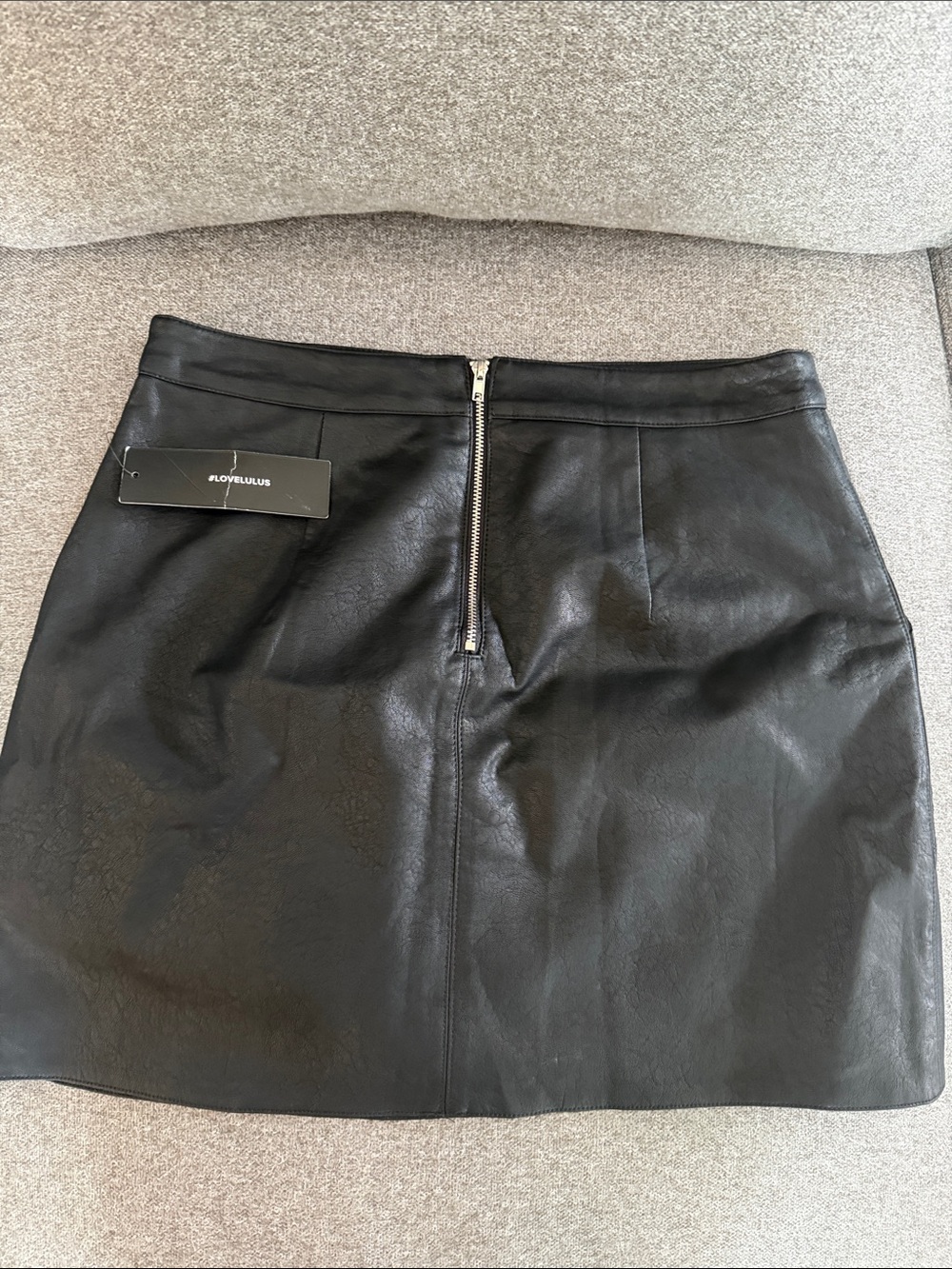 Lulu's Black Faux Leather Mini Skirt - Picture 2 of 5